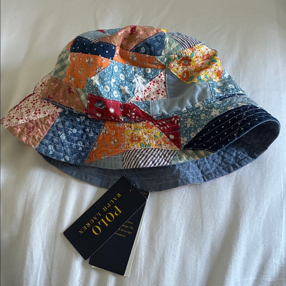 NWT Polo Ralph Lauren Colorful Patchwork Bucket Hat - Picture 5 of 7
